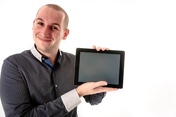 Image showing Handsome man with tablet