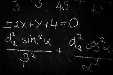 Image showing Blackboard with formulas