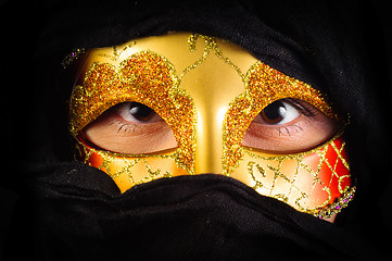 Image showing Girl in carnival mask