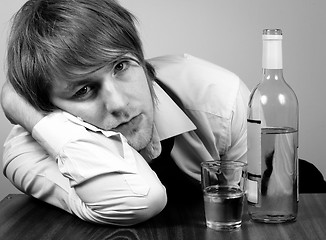 Image showing Business man with alcohol