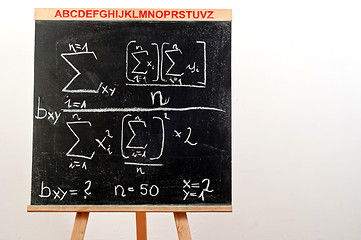 Image showing Black chalkboard with formula