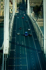 Image showing Hungarian bridge aerial view