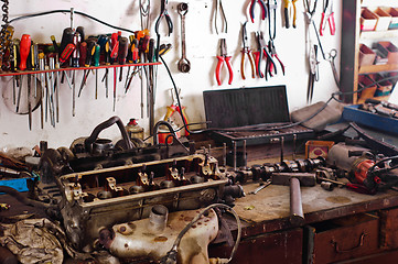 Image showing Many tools in a workshop