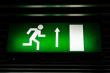 Image showing Exit sign in dark colors