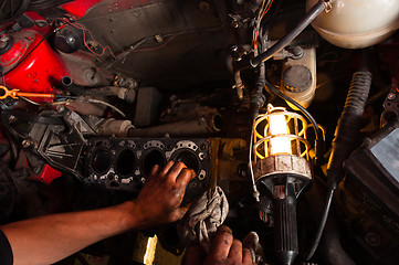 Image showing Opened car closeup in garage