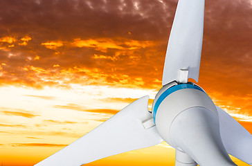 Image showing Wind turbine against sky