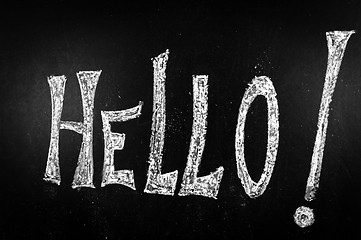 Image showing Hello written on a black chalkboard