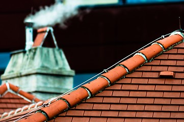 Image showing Roof with chimney