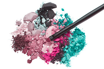 Image showing set of multicolor crushed eyeshadows