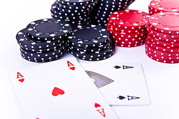 Image showing playing cards and poker chips