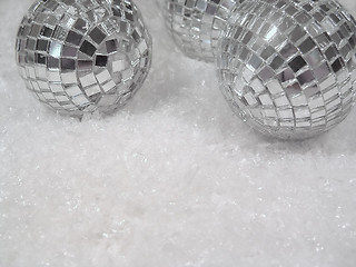 Image showing Glass Balls on Snow