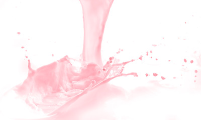 Image showing strawberry milk splash