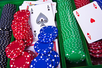 Image showing poker chips with ace