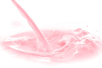 Image showing strawberry milk splash