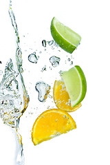 Image showing citrus fruit splashing