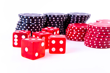 Image showing poker chips and dice