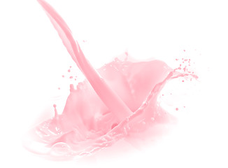 Image showing strawberry milk splash