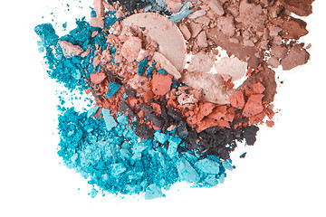 Image showing set of multicolor crushed eyeshadows