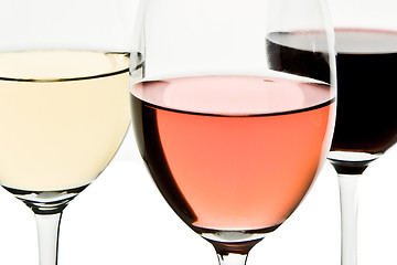 Image showing three wine glasses