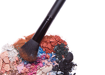 Image showing set of multicolor crushed eyeshadows