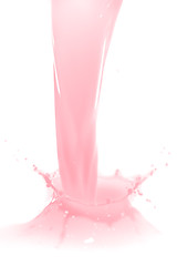 Image showing strawberry milk splash