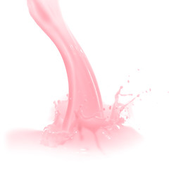 Image showing strawberry milk splash