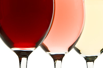 Image showing three wine glasses