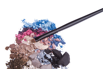 Image showing set of multicolor crushed eyeshadows