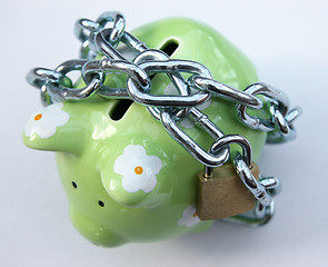 Image showing Piggy bank with padlock  2