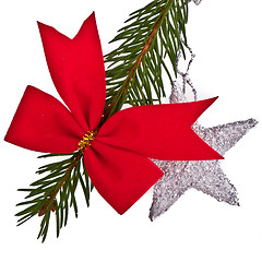 Image showing decorated Christmas tree branch