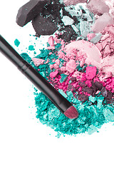 Image showing set of multicolor crushed eyeshadows