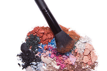 Image showing set of multicolor crushed eyeshadows