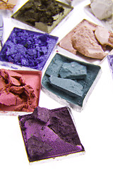 Image showing multicolored crushed eyeshadows