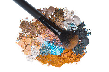 Image showing set of multicolor crushed eyeshadows