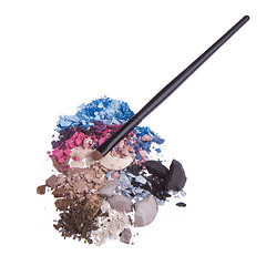 Image showing set of multicolor crushed eyeshadows