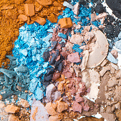 Image showing set of multicolor crushed eyeshadows