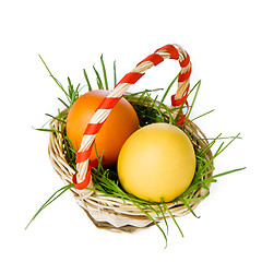 Image showing basket with easter eggs