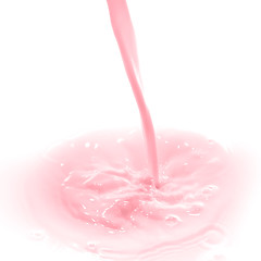 Image showing strawberry milk splash