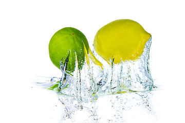 Image showing citrus fruit splashing