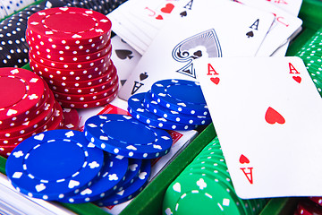 Image showing poker chips with ace