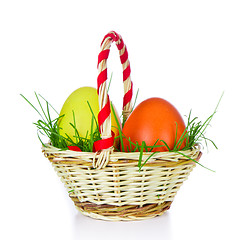 Image showing basket with easter eggs