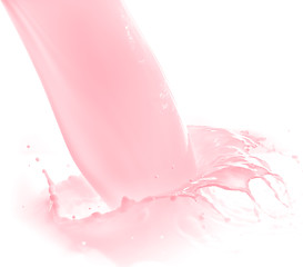 Image showing strawberry milk splash