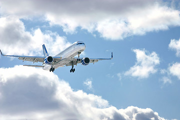 Image showing Modern aircraft in the sky