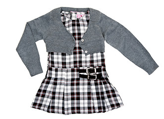 Image showing gray jacket and plaid skirt