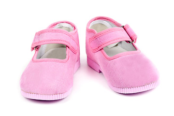 Image showing a pair of baby pink shoes