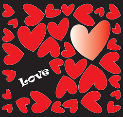 Image showing abstract hearts with love