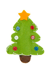 Image showing knitted green Christmas tree