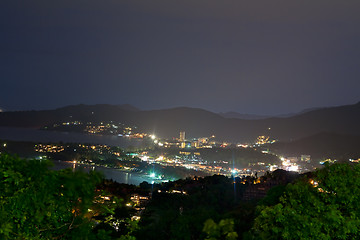 Image showing night view from the viewpoint of Phuket