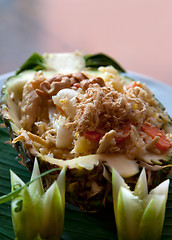 Image showing Thai rice dish at a restaurant in a pineapple