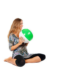 Image showing Pregnant girl in an inflatable ball color